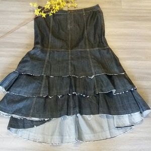 AS Layered Long Denim Skirt /Sz 16w